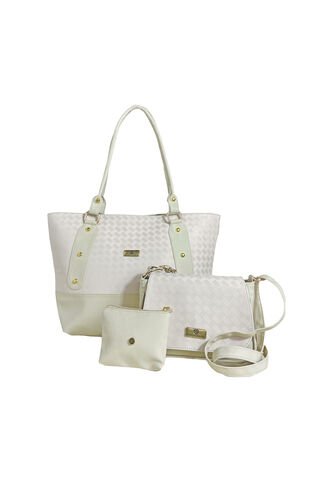 Set De Bolsos Para Mujer Bolso Tote Gala + Bolso Manos Libres Lara + Monedero Karla Chacon Beige KARLA CHACON