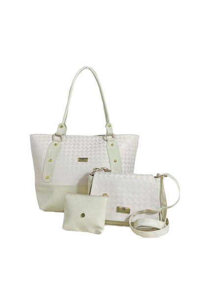 Set De Bolsos Para Mujer Bolso Tote Gala + Bolso Manos Libres Lara + Monedero Karla Chacon Beige
