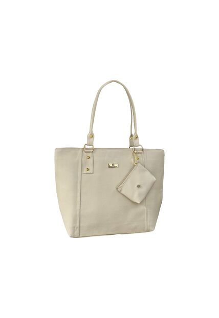 Bolso Tote Elegante Para Mujer Con Monedero Karla Chacon Mila Beige