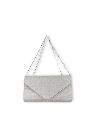 Bolso Clutch Elegante Para Fiesta Karla Chacon Maite Plateado  KARLA CHACON