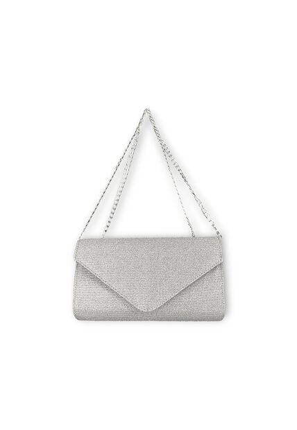 Bolso Clutch Elegante De Noche Para Fiesta Karla Chacon Maite Plateado 