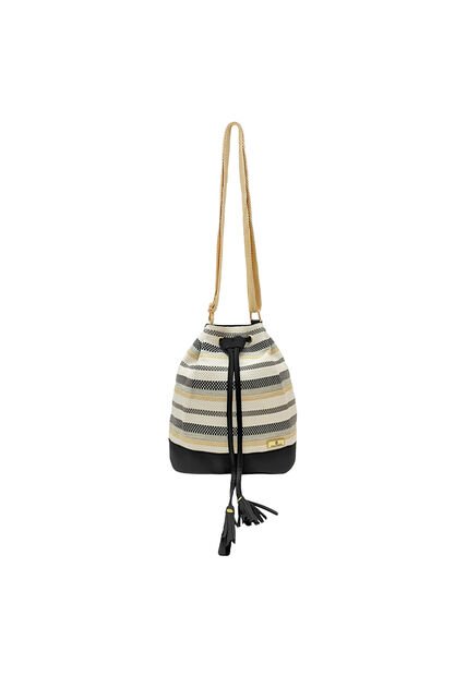 Bolso Manos Libres Bucket Dama Mujer Karla Chacon Aria Negro