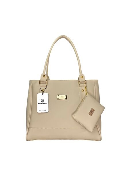 Bolso Dama Cartera Con Monedero Mujer Karla Chacon Crez Beige