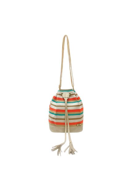 Bolso Manos Libres Bucket Dama Mujer Karla Chacon Aria Beige