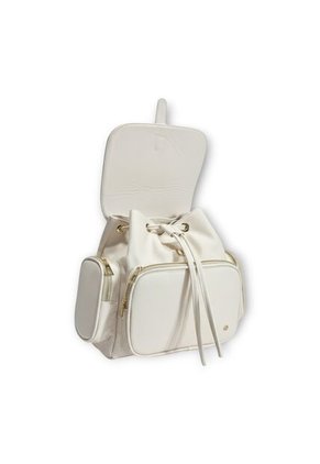 Morral Casual Para Mujer Con Herrajes Dorados Y Múltiples Bolsillos Karla Chacon Abby Beige