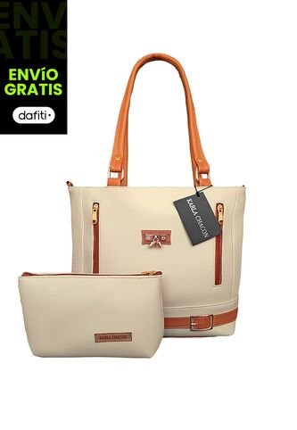 Bolso Cartera Mujer Dama Karla Chacon Gigi Beige KARLA CHACON