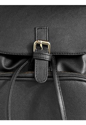 Bolso Morral Maleta Casual Para Mujer Con Herrajes Dorados Karla Chacon Abby Negro