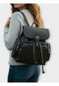 Bolso Morral Maleta Casual Para Mujer Con Herrajes Dorados Karla Chacon Abby Negro de KARLA CHACON