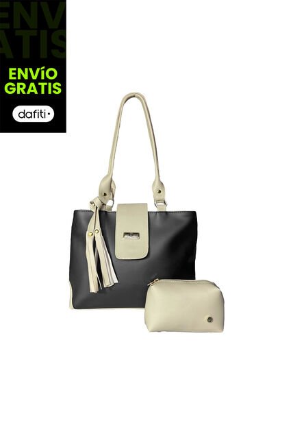 Bolso De Hombro Cartera Dama Con Monedero Luna Beige