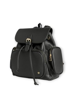 Morral Casual Para Mujer Con Herrajes Dorados Y Múltiples Bolsillos Karla Chacon Abby Negro