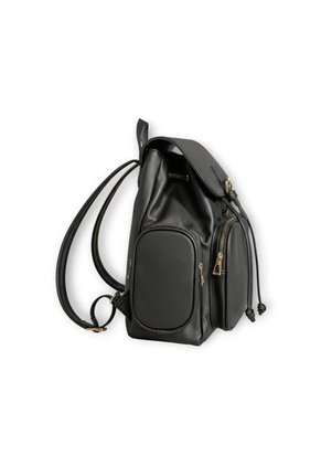 Morral Casual Para Mujer Con Herrajes Dorados Y Múltiples Bolsillos Karla Chacon Abby Negro