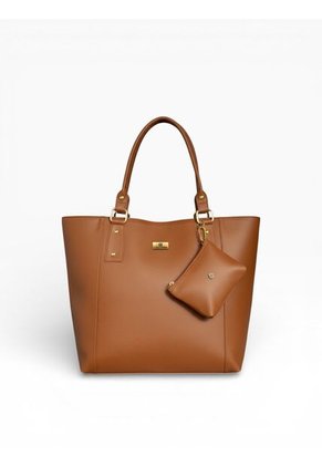 Set De Bolsos Para Mujer Bolso Tote Mila + Bolso Manos Libres Nova + Monedero Karla Chacon Miel