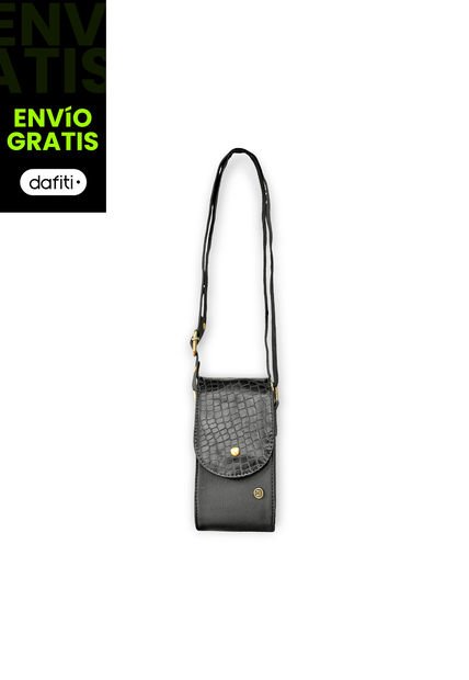 Bolso Pequeño Manos Libres Portacelular Karla Chacon Geny Negro