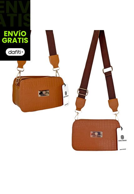 Bolso Manos Libres De Dama Mujer Karla Chacon Evah Miel