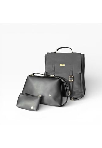 Combo Set Morral Gina + Manos Libres Cuba + Monedero Karla Chacon Negro KARLA CHACON