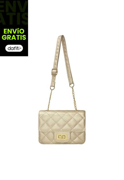 Bolso Manos Libres De Dama Mujer Karla Chacon Sanz Dorado