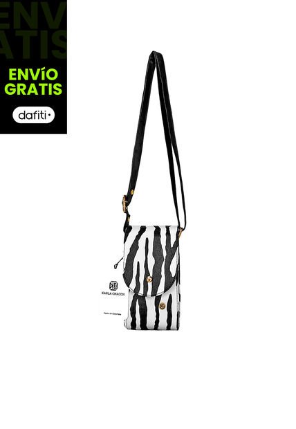 Bolso Pequeño Manos Libres Portacelular Karla Chacon Geny Cebra