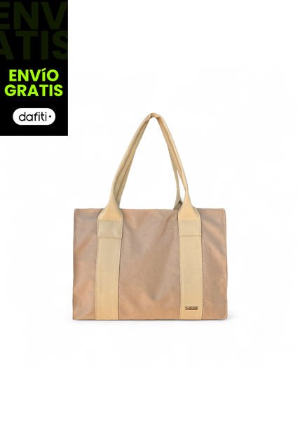 Bolso Tote Sport De Lona Para Mujer Karla Chacon Laura Beige