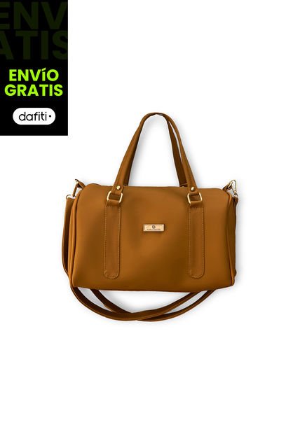 Bolso Bowling Mediano Para Mujer Con Correa Larga Y Herrajes Dorados
