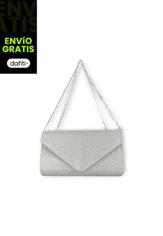 Bolso Clutch Elegante Para Fiesta Plateado Karla Chacon Maite KARLA CHACON