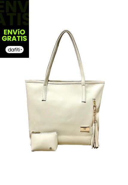 Bolso Dama Cartera Mujer Karla Chacon Emma Beige