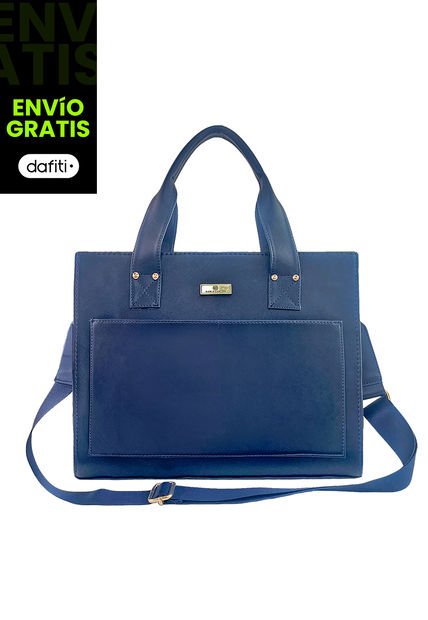 Bolso Dama Cartera Mujer Doble Funcion Mona Azul