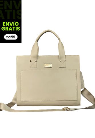 Bolso Dama Cartera Mujer Doble Funcion Mona Beige KARLA CHACON