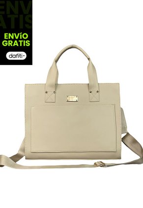 Bolso Dama Cartera Mujer Doble Funcion Mona Beige