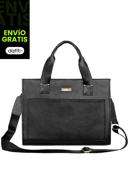 Bolso Dama Cartera Mujer Doble Funcion Mona Negro