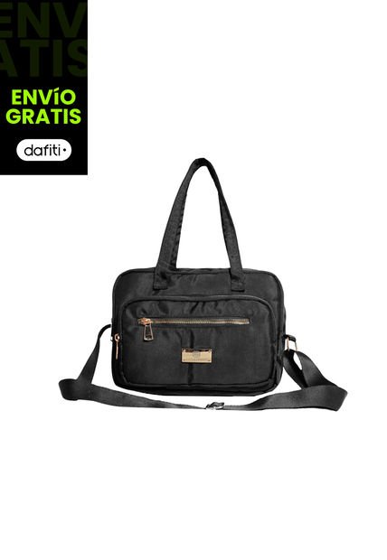Bolso Dama Mujer Doble Funcion Manos Libres Sele Negro
