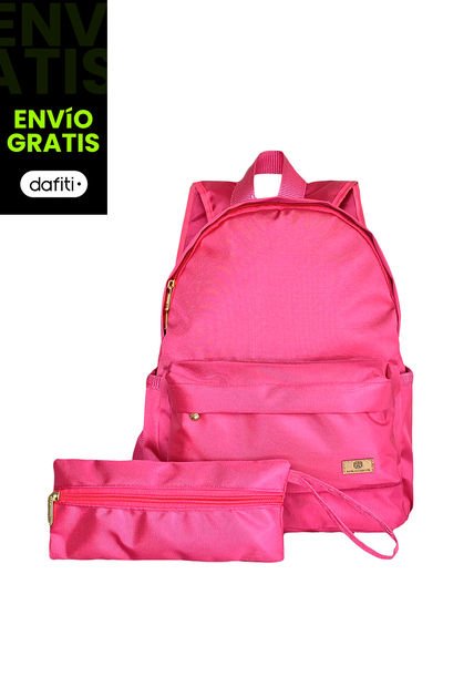 Morral Mochila Unisex Casual Mediano Karla Chacon Owen Fucsia