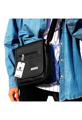 Bolso Carriel Manos Libres Para Hombre Karla Chacon Enzo Negro