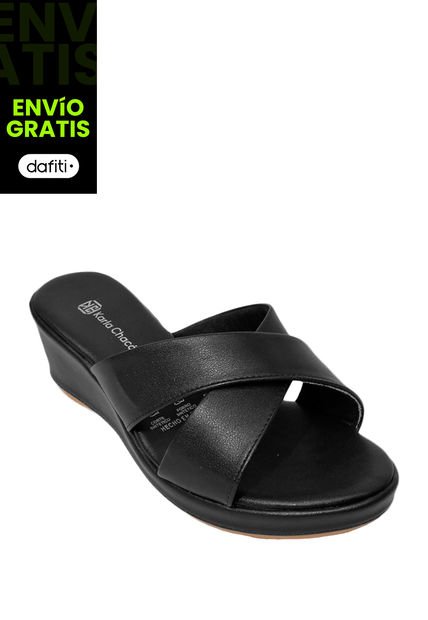 Calzado Zapato Mujer Casual Sandalia  Dama Karla Chacon Dayana Negro