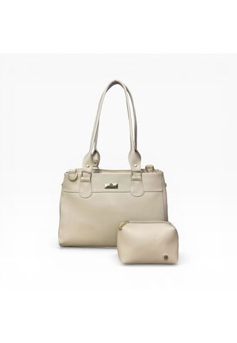 Bolso Cartera Doble Funcion Dama Mujer Karla Chacon Naza Beige KARLA CHACON