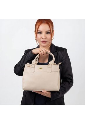 Bolso Cartera Doble Funcion Dama Mujer Karla Chacon Naza Beige