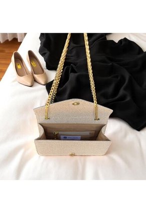 Bolso Clutch Elegante Para Fiesta Dorado Karla Chacon Maite
