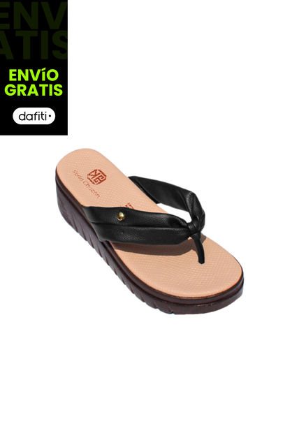 Calzado Zapato Mujer Casual Sandalia  Dama Karla Chacon Raizel Negro