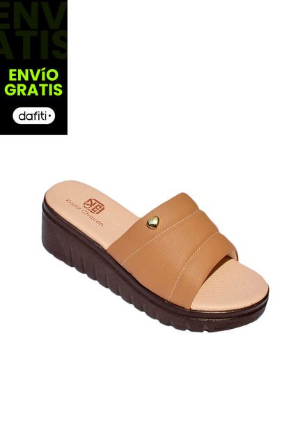 Calzado Zapato Mujer Casual Sandalia  Dama Karla Chacon Paloma Almendra