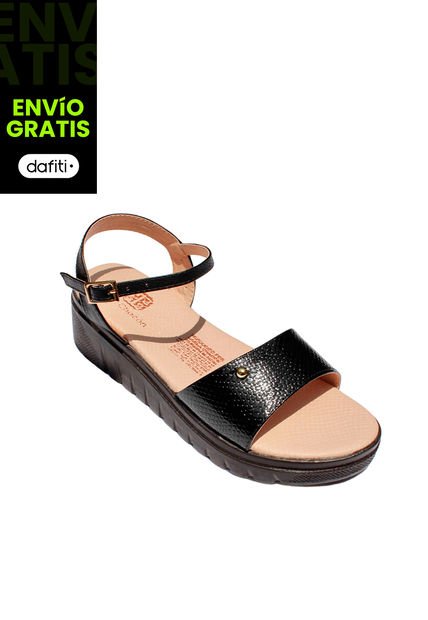 Calzado Zapato Mujer Casual Sandalia  Dama Karla Chacon Gretel Negro