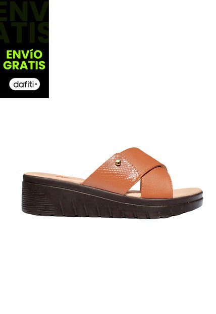 Calzado Zapato Mujer Casual Sandalia  Dama Karla Chacon Emilse Miel