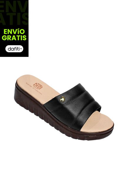 Calzado Zapato Mujer Casual Sandalia  Dama Karla Chacon Paloma Negro
