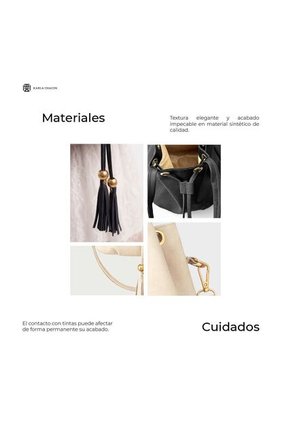 Bolso Mochila Bucket Strap Removible Cartera Mujer Dama Karla Chacon Iris Beige