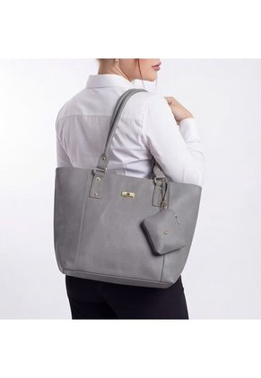 Bolso Mochila Bucket Dama Cartera Mujer Karla Chacon Mila Gris