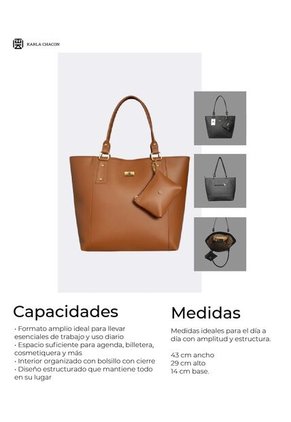 Bolso Tote Cartera Dama Cartera Mujer Karla Chacon Mila Azul