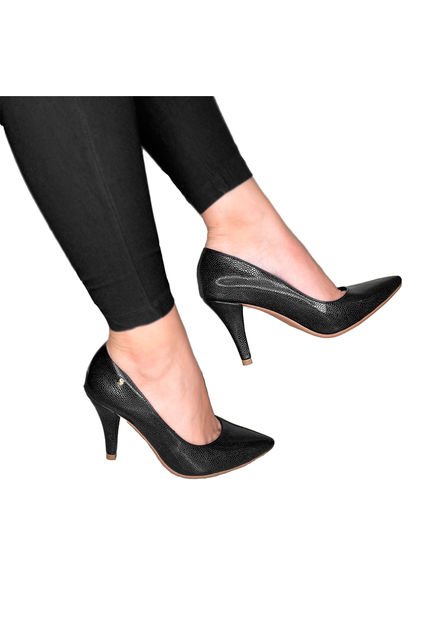 Zapato De Tacon Dama Mujer Karla Chacon Janine Negro