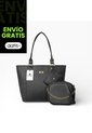 Set De Bolsos Para Mujer Bolso Tote Mila + Bolso Manos Libres Sade + Monedero Karla Chacon Negro de KARLA CHACON