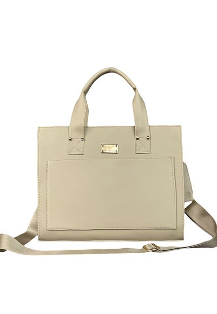 Bolso Dama Cartera Mujer Doble Funcion Mona Beige