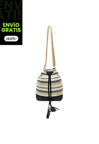 Bolso Manos Libres Bucket Dama Mujer Karla Chacon Aria Negro KARLA CHACON