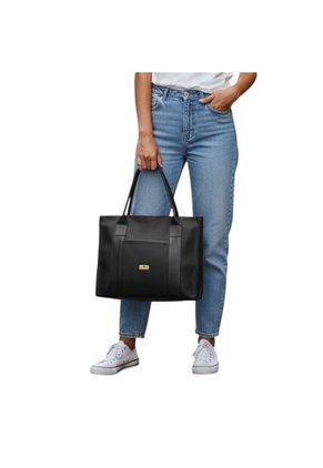 Bolso Tote Sport De Lona Para Mujer Karla Chacon Laura Negro