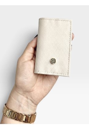 Billetera Delgada Portadocumentos Tarjetero Karla Chacon Aime Beige